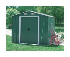 Casetta Box Da Giardino Verde In Lamiera Per Deposito Attrezzi 257x205x202 Cm