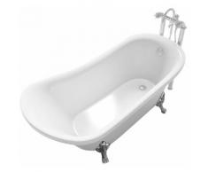 Vasca Da Bagno Tradizionale Ovale 160x72cm Taviani Mercurio Bianco