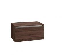 Mobile Bagno Sospeso 70 Cm Con Top In Legno Tft Ibiza Tabacco Scuro