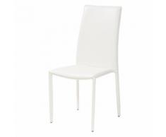 Sedia In Similcuoio Nuzzi Dedis Bianco