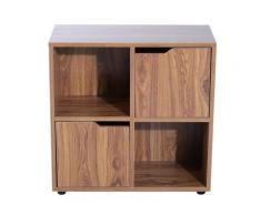 Libreria Mobiletto A 4 Scomparti In Legno 60x29x60 Cm Benzoni