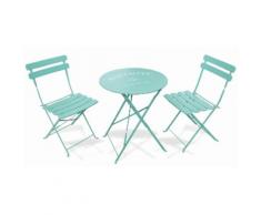 Set Da Giardino Pieghevole In Ferro Con Tavolo E 2 Sedie Soriani Bistrot Verde