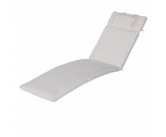 Cuscino Per Sdraio Lettino Prendisole Da Giardino Bianco Crema 198x53x5 Cm Miozzi