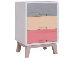 Comodino In Legno Colorato 3 Cassetti 30x34x51 Cm Benzoni