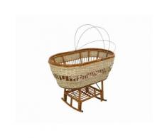 Culla In Rattan Con Dondolo E Ruote 100x58cm Adami Morgana Naturale E Miele