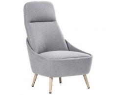 Poltrona Imbottita In Tessuto Con Gambe In Acciaio Tosini Memphis Grigio Chiaro