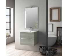 Mobile Da Bagno Sospeso Con Lavabo Specchio E Lampada A Led Tft Luna Grigio Rè Di Londra