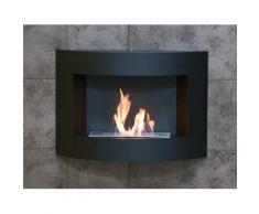 Camino A Bioetanolo Da Parete 63x45 Cm Bauer Round Nero