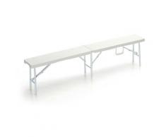 Panca Pieghevole Per Catering 182x25x43 Cm In Ferro E Polietilene Bianco