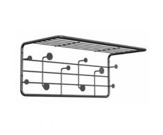 Appendiabiti Da Parete 51,4x24x21 Cm In Metallo Motti Nero