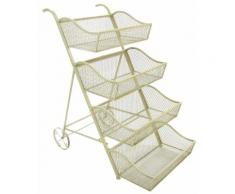 Scaffale Portapiante Da Esterno In Ferro 4 Ripiani Adami Display Iron Cart Bianco