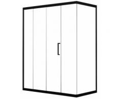 Box Doccia Angolare 70x120 Cm 1 Anta Scorrevole In Cristallo Trasparente 6mm H190 Dorini Unix Nero Opaco