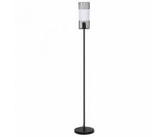 Lampada Da Terra Tripode In Acciao Con Paralume Ø23x147,5 Cm Benzoni Nero E Bianco