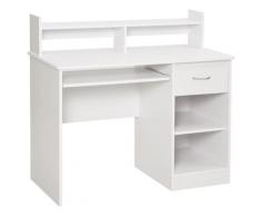 Scrivania Da Ufficio 104x48x95,5 Cm 1 Ripiano In Legno Hmc Bianca