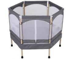Trampolino Tappeto Elastico Per Bambini 126x109x98 Cm Benzoni Grigio