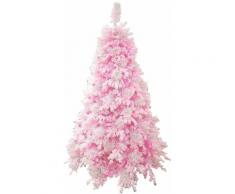 Albero Di Natale Artificiale 210 Cm 2155 Rami 600 Led Rosa Manieri Monterosa Bianco