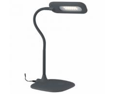 Lampada Da Lettura Scrivania Silicone Grigio Metallo Plastica Comandi Touch Led 4,8 Watt Luce Naturale Ambiente Ledt-darwin
