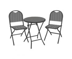 Set Tavolo E 2 Sedie Da Giardino In Ferro Lucca Antracite
