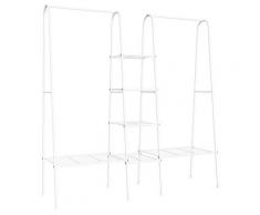 Stender Appendiabiti Con Scaffale 176x47x177 Cm In Metallo Bianco