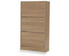 Scarpiera 3 Scomparti In Mdf 63x24x115 Cm Soriani Rovere