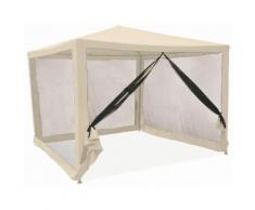 Gazebo Da Giardino In Metallo 3x3m Con Zanzariera Soriani Dakar Ecrù