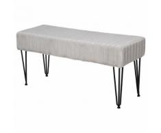 Panca Imbottita 2 Posti 118x42x56 Cm In Tessuto E Metallo Hmc Grigia