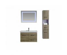 Mobile Bagno Sospeso 80 Cm Lavabo Specchio E 1 Pensile Vorich Istanbul Grigio