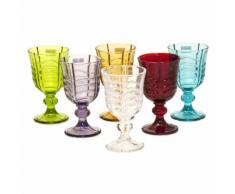 Confezione 6 Calici Vino Luxor Colorati In Vetro Colorato In Pasta Kaleidos