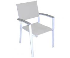 Sedia Da Giardino In Alluminio E Textilene Vorghini Volterra Grigio