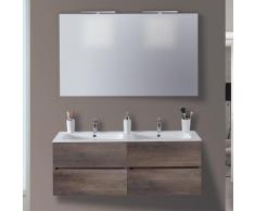Mobile Da Bagno Sospeso 120cm Mazzoni Maiorca Light Doppia Vasca Grigio Frassinato