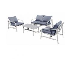 Set Salotto Da Giardino In Alluminio Divano 2 Poltrone E Tavolino Vizzoni Sirio