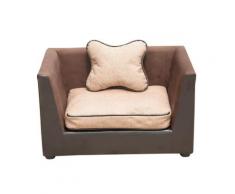 Divano Di Lusso Per Cani E Gatti In Ecopelle Con Cuscini 68.5x42x43 Cm Riotti