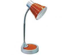 Lampada Da Lettura Orientabile Paralume Plastica Arancio Base Metallo Moderna E14 Ambiente Ldt055leo