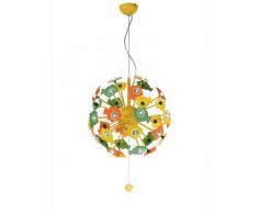 Lampadario Sospensione Sferico Pesciolini Metallo Acrilico Cameretta 1,98 Watt E14 Ambiente K-surf/s41