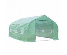 Serra Da Giardino Con Tetto Spiovente In Pe E Tubi Dacciaio Verde Scuro 4.5x3x2m Miozzi