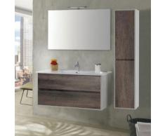 Mobile Da Bagno Sospeso 100cm Colonna P32cm Mazzoni Maiorca Plus Grigio Frassinato