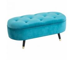 Panca Imbottita In Tessuto Velluto 107x36x48 Cm Benzoni Blu