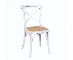 Sedia In Legno 51x55h46,5/89cm Adami Cross Bianco Antico