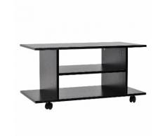 Mobile Tv In Legno Con Ruote Nero 40x40x80 Cm Benzoni