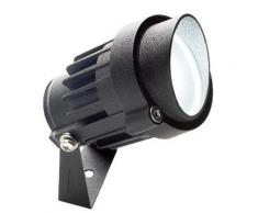 Faro Faretto 6w A Led - Ip65 - 500 Lumen Colore Nero Per Esterno Linea Moon Sovil