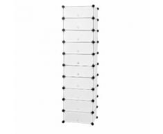 Cassettiera In Plastica E Metallo 48x36x173 Cm Rizzetti Bianca