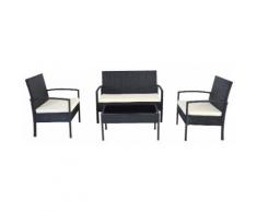 Set Da Giardino Divano Poltrone E Tavolino In Polyrattan Morel Panarea Nero