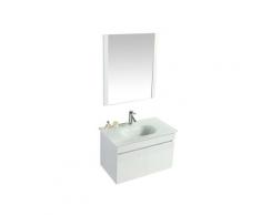 Mobile Bagno Sospeso 80 Cm Lavabo E Specchio Vorich Easy Bianco