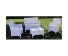 Set Da Giardino Divano Poltrone E Tavolino In Polyrattan Morel Valeria Bianco