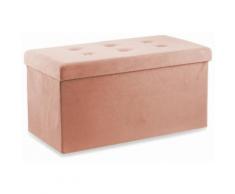 Baule Cassapanca Pouf Contenitore In Velluto Soriani Rosa Cipria