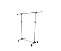 Stender Appendiabiti Larghezza E Altezza Regolabili Con Ruote In Acciaio Inox 160x170 Cm Benzoni