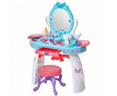 Postazione Trucco Specchiera Giocattolo Per Bambini Con Sgabello Benzoni Azzurra