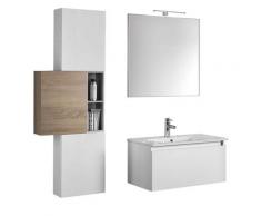 Mobile Da Bagno Sospeso Ibiza 15 Bianco Opaco E Tabacco Chiaro Tft