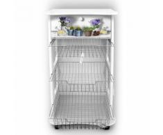 Carrello Multiuso Da Cucina In Legno 3 Ripiani Vezzani Blue Pots Bianco