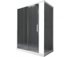 Box Doccia Angolare 80x120 Cm 1 Anta Scorrevole In Cristallo Cincillà 6mm H190 Dorini Unix Bianco